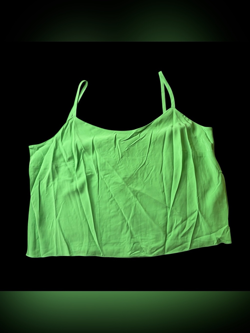 Dana Buchman Y2K Vintage Green Silk Camisole Tank Top Sz 1X